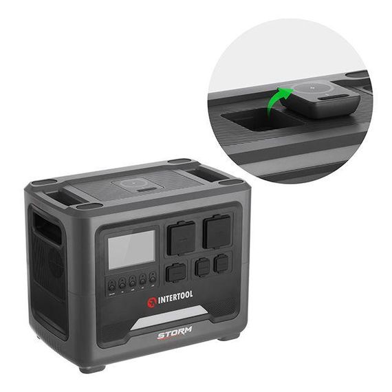 Станція зарядна портативна 1.8 кВт, 1536 Втг, LiFeP04, бездротова зарядка, знімний повербанк, STORM INTERTOOL | Зображення 2
