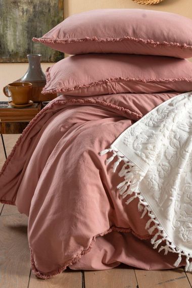 Постельное белье Sikel Stonewashed Soho Firfirli 200 х 220 см Rose | Зображення 1