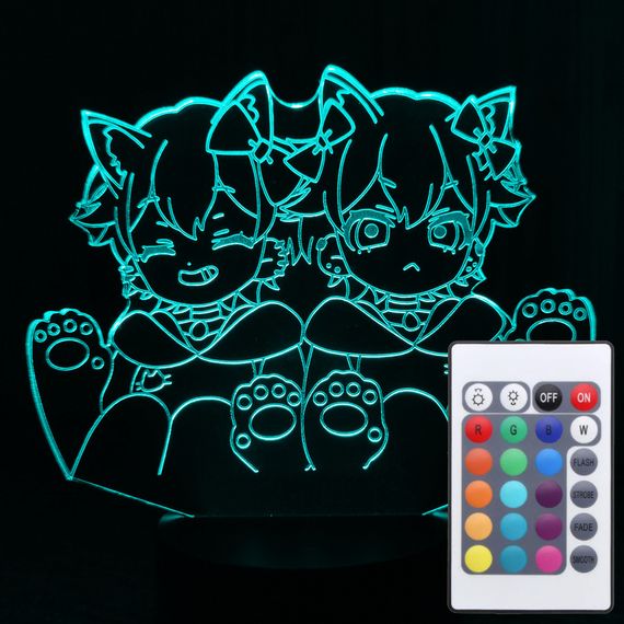 Акриловый светильник-ночник с пультом 16 цветов Рэм и Рам 2 tty-n001358