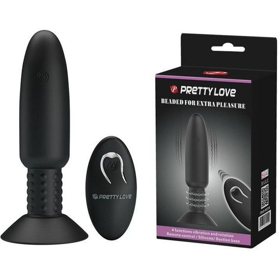 Анальна пробка Pretty Love "Beaded For Extra Pleasure" з рімінг-ефектом та дистанційним керуванням BI-040073W sexstyle