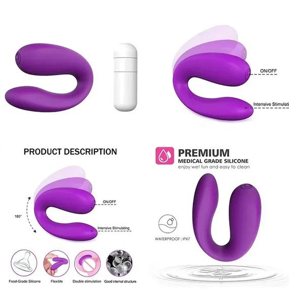 Міні вібратор прищіпка для пари Babydoll Міні Вібратор Фіолетовий 177-2 | Зображення 4