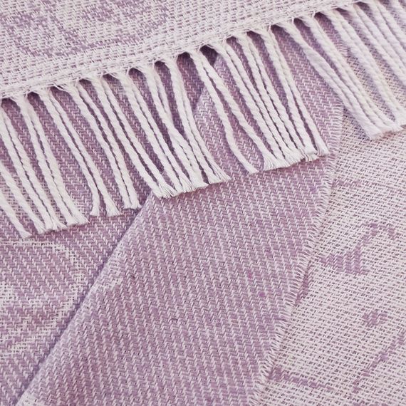 Плед бавовняний Собаки ліловий Love You 140 x 200 см | Зображення 1