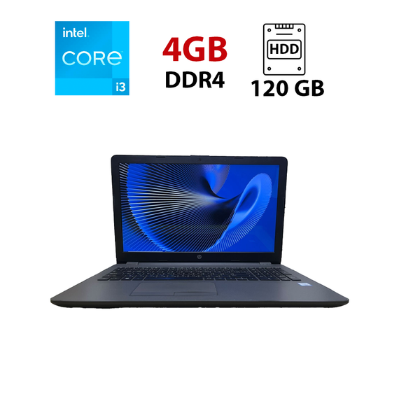 Ноутбук HP 250 G6 / 15.6" (1920x1080) TN / Intel Core i3-6006U (2 (4) ядра по 2.0 GHz) / 4 GB DDR4 / 120 GB SSD / Intel HD Graphics 520 / WebCam б/в