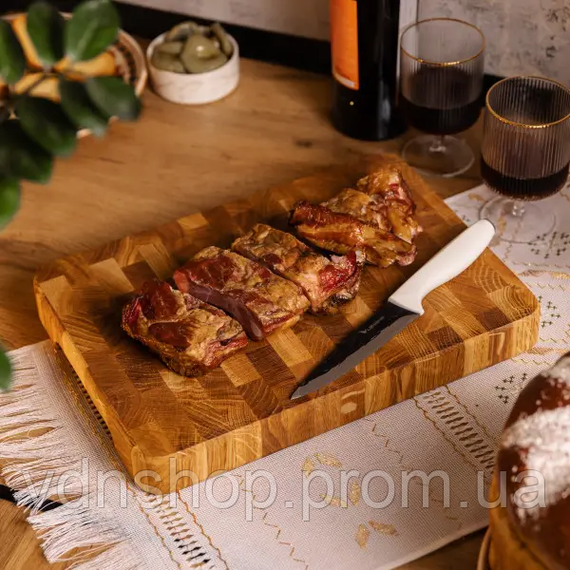 Дошка для нарізання обробна 45×30 см Доміно з ясена Lugi C53W300450Y | Зображення 4