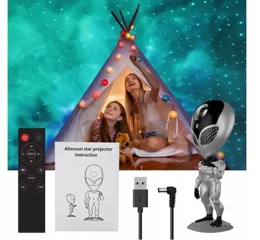 Многоцветная лампа-проектор звездного неба STAR PROJECTOR NIGHT LIGHT ALIENSUN | Зображення 1