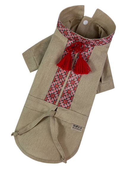 Вишиванка з китицями беж RUB-48 | Зображення 1