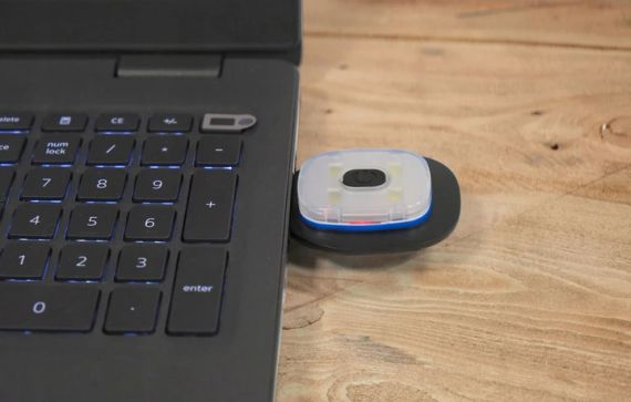 Шапка зимняя с фонариком аккумулятор 3,7В USB зарядка серая VOREL-74225 | Зображення 5