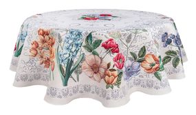Скатертина гобеленова MANDALAS FLOWERS Limaso, Ø160, Кругла, Повсякденний, Без люрексу, 40% поліестер, 60% бавовна, Гобелен