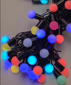 Гирлянда Шарики 18мм 40 LED RGB (1318-77) 7м переходник