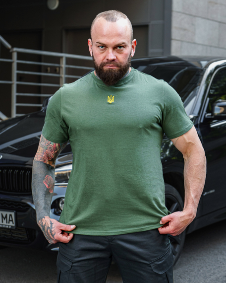 Футболка тризуб хаки S XL