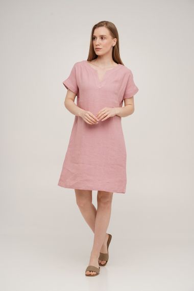 Сукня SoundSleep Linen лляна коротка S рожева (653590753650) | Зображення 5