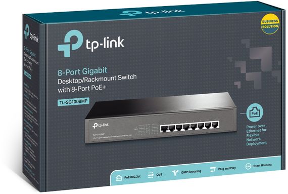 Коммутатор TP-LINK TL-SG1008MP 8xGE/PoE 126W неуправляемый 13&quot; 1U (TL-SG1008MP) | Зображення 3