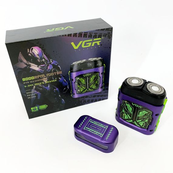 Портативна чоловіча бритва на акумуляторі VGR V-344, Чоловіча вологостійка електробритва UX-24