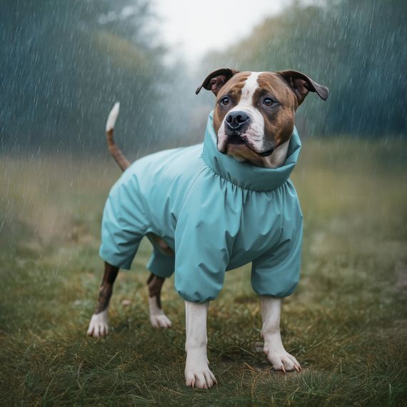 Дощовик для собак WAUDOG Clothes, водонепроникний, L55, В 77-79 см, С 50-55 см, блакитний | Зображення 3