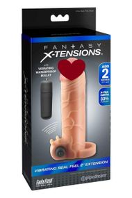 Вибронасадка на член удлиняющая +5 см Pipedream FX Vibr Real Feel 2, телесная, 16.5 х 4.5 см Sex Aura