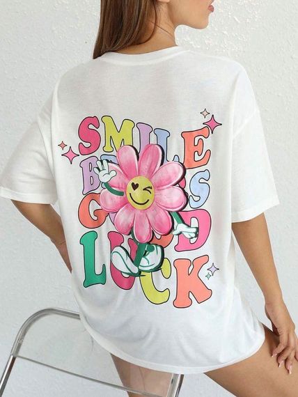 Футболка женская с принтом повседневная S Белая