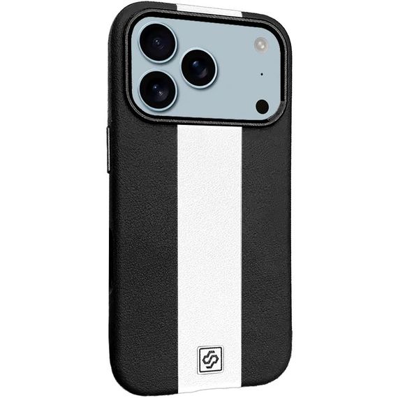 Шкіряний чохол Rally with Magnetic Fit для Apple iPhone 17 Pro Max (6.9") Black / White
