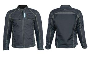Мотокуртка (текстиль) (чорна, посилення на плечах, грудей size XL)