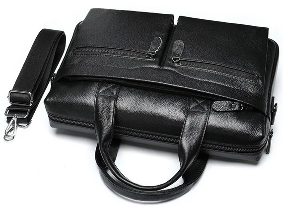 Чоловіча сумка для ноутбука й документів чорна SK N76955 | Зображення 6