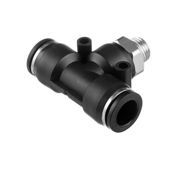 Цангове з'єднання Т-подібне для поліуретанових та ін. шлангів 12*12 мм, 1/4" зовн. різьба INTERTOOL PT-2354 | Зображення 1