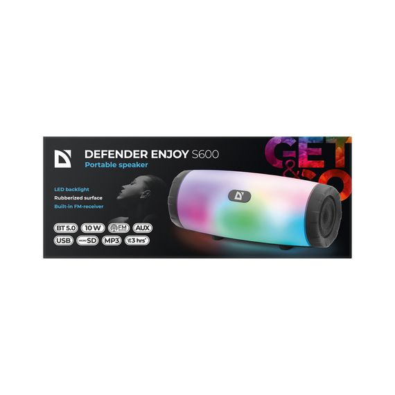 Портативна колонка Defender (65603) Enjoy S600 10Вт, Light/FM/microSD/USB, Black | Зображення 5