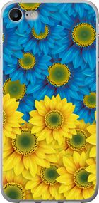 Чехол на iPhone SE 2020 Жёлто-голубые цветы "1048u-2013-17620"