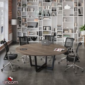 Стол круглый Loft Design D-2000 для переговоров Дуб палена