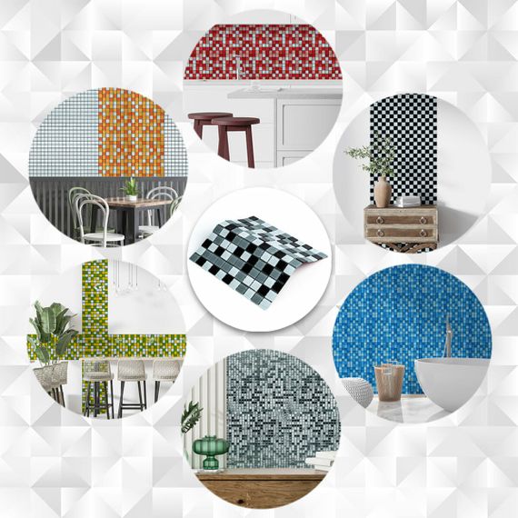 Мозаїка з декоративного скла чорно-сіра 298х298х4,5мм SW-00002369 | Зображення 5