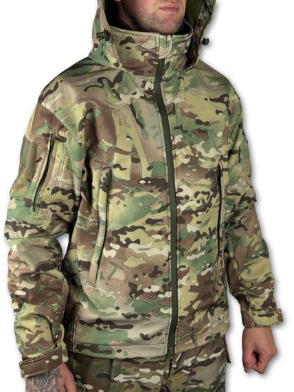 Куртка військова "Шторм" Soft Shell на флісі, мембранна Мультикам 50/4 | Зображення 1