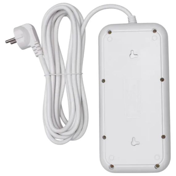 Мережевий фільтр-подовжувач 6 розеток 4xUSB-A 2xUSB-C 5м білий  HP-5-53 | Зображення 4