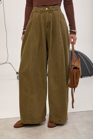 Широкі однотонні джинси Palazzo - коричневий цвет, M (є розміри)