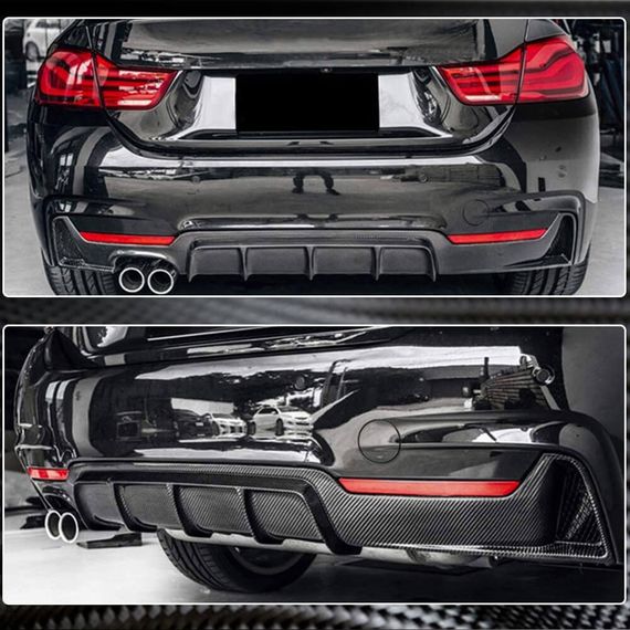 Дифузор заднього бампера V2 (для M-Sport, Карбон) для BMW 4 серія F-32 2012-2020 рр | Зображення 1