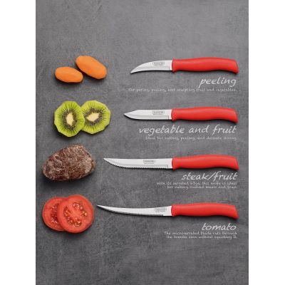 Кухонний ніж Tramontina Soft Plus Red Steak 127 мм (23661/175) | Зображення 1