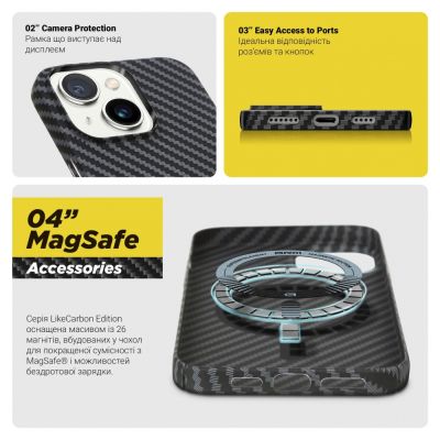 Чехол для мобильного телефона Armorstandart LikeCarbon MagCase Apple iPhone 15 Plus Black (ARM69292) | Зображення 2
