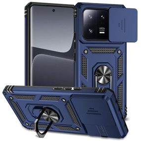 Ударопрочный чехол Camshield Serge Ring для Xiaomi 13 TPU+PC, Шторка на камеру, Синий