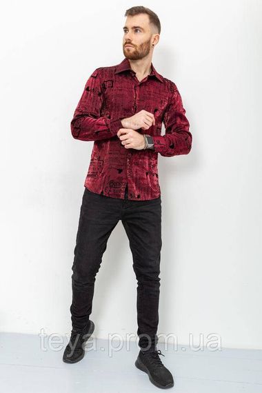 Мужская рубашка два цвета сезон демисезон цвет бордово-черный FG_00478 | Зображення 1