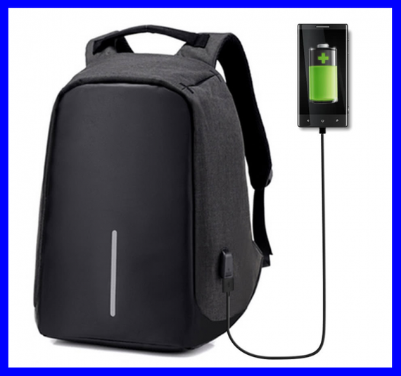 Рюкзак — Антивор Bobby Bag з USB Міський і турістичний чорний