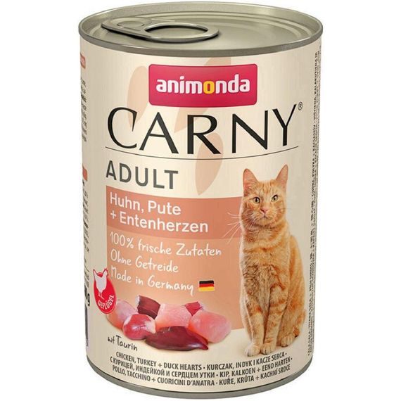 Вологий корм для дорослих котів Animonda Carny Adult курка індичка та качині серця 400 г (4017721837415)