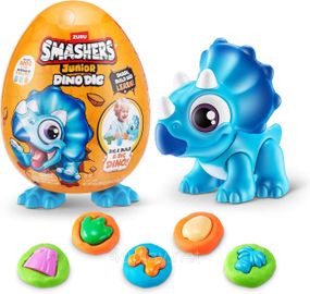 Игровой набор с динозавром Трицератопс и тестом для лепки Zuru Smashers Junior Dino Triceratops