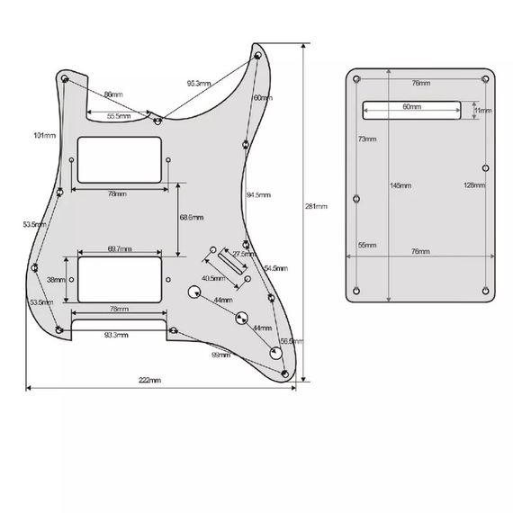 Пікгард для електогітари HH Stratocaster ST на АМЕРИКУ чорний перламутр | Зображення 1