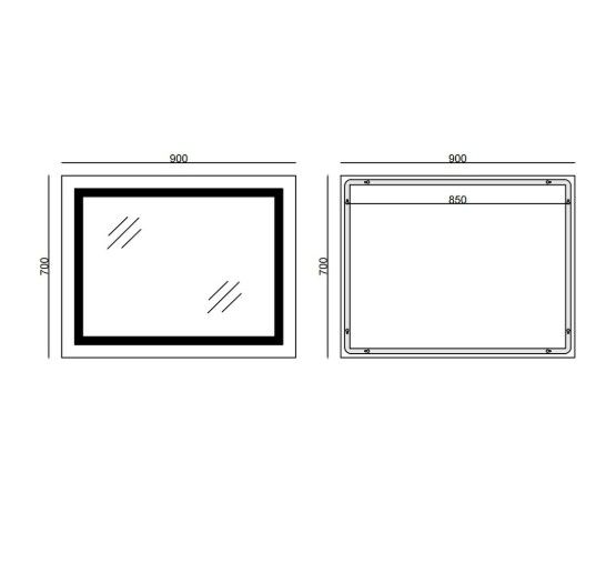 Дзеркало Mixxus WARM MR12-90x70-REVERSE з LED Touch, Anti-fog, димером, регулюванням яскравості (MI6675) | Зображення 1