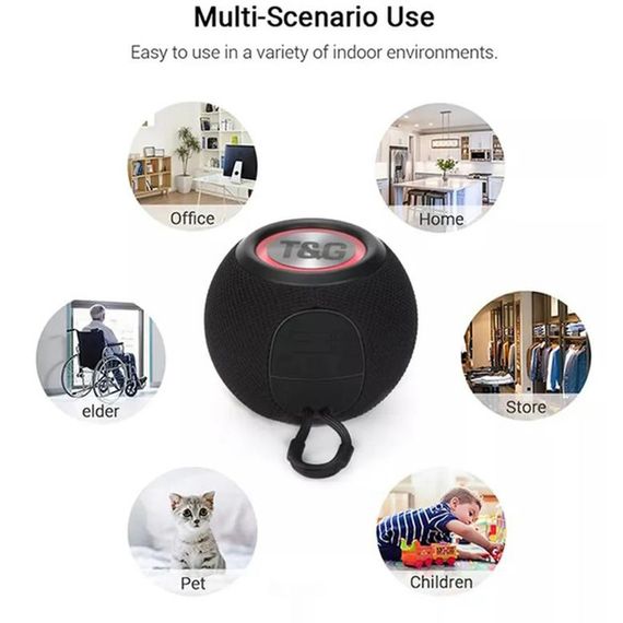 Портативна Bluetooth колонка AUX, Bluetooth колонка світлодіодна з rgb світломузикою UA-42 | Зображення 3