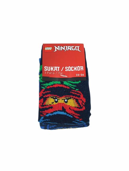 Набір дитячих шкарпеток бавовняних 3 пари для хлопчика LEGO 23-26 Різнобарвний (25090648) | Зображення 3