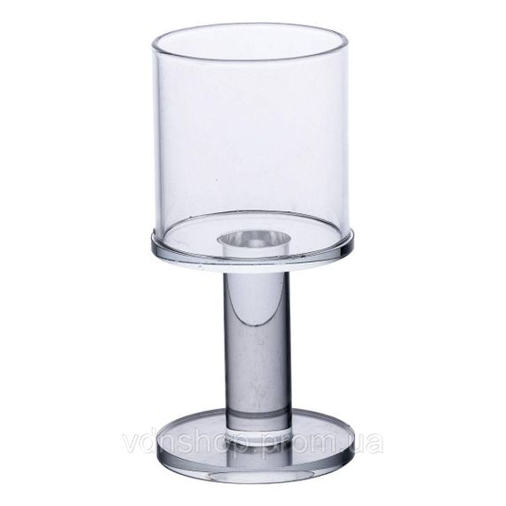 Підсвічник скляний на ніжці 6×12.5 см підсвічник келих декоративний прозорий HP-4-37S