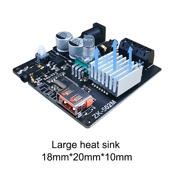 Стерео аудио усилитель ZK-502M с Bluetouth 5.0 | Зображення 1