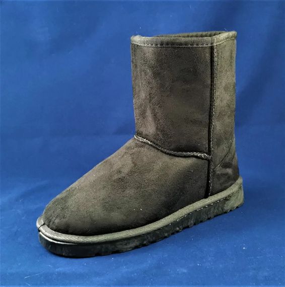Зимові жіночі Уги UGG Чорні Мехові чоботи Теплі висота 32 см (розміри: 39) з тріщинкою пластини | Зображення 8