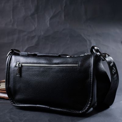 Сумка Vintage Жіноча із закругленими краями з натуральної шкіри Чорна (22253) | Зображення 7