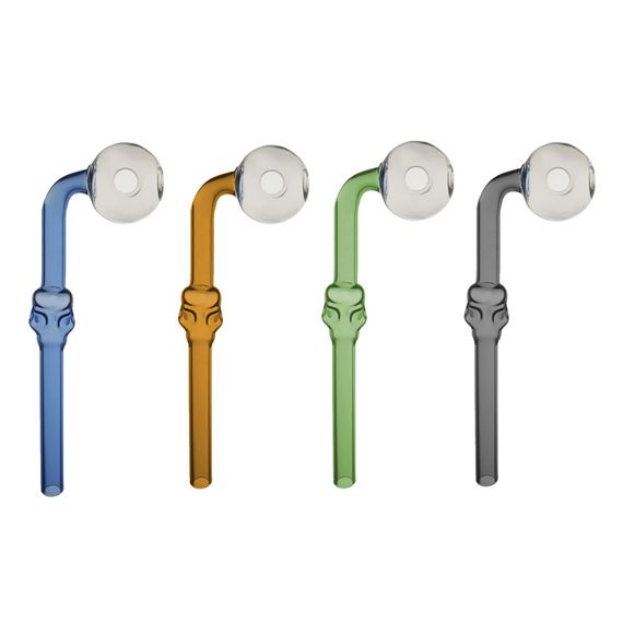 Стеклянная Трубка Изогнутая "Oil Pipe Scull Bend Brown" | Зображення 2