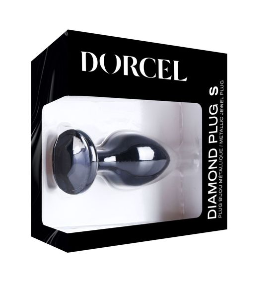 Металева анальна пробка з кристалом Dorcel Diamond Plug Black S | Зображення 6