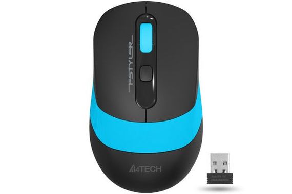 Миша бездротова A4Tech Fstyler FG10 (Blue),  USB, колір чорний+блакитний